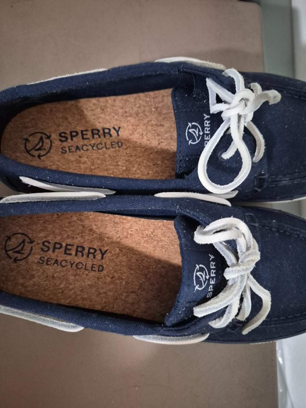 Sperry Navy Womens 9 canvas - Picture 2 of 5